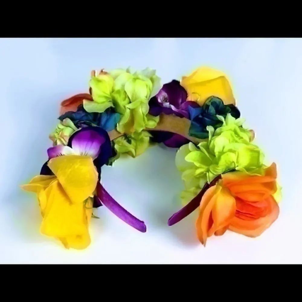 Stunning Handmade Colorful Flower Crown - Picture 3 of 5